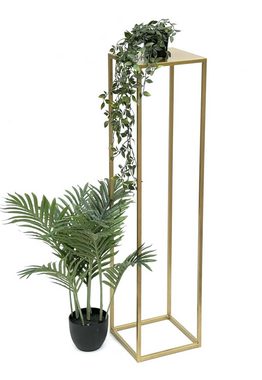 DanDiBo Blumenhocker Blumenhocker Metall Gold Eckig 100 cm Blumenständer Beistelltisch
