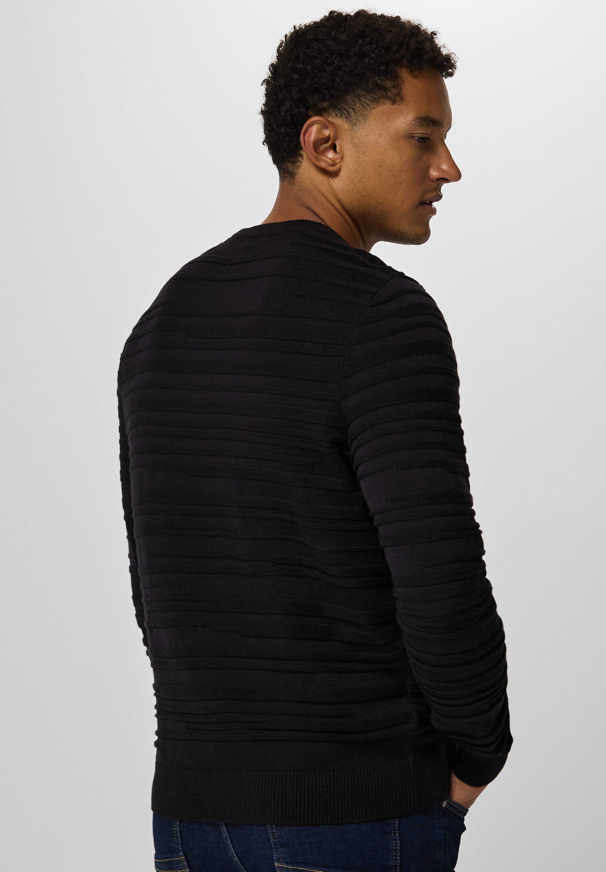 STREET ONE MEN Strickpullover mit Rundhalsausschnitt
