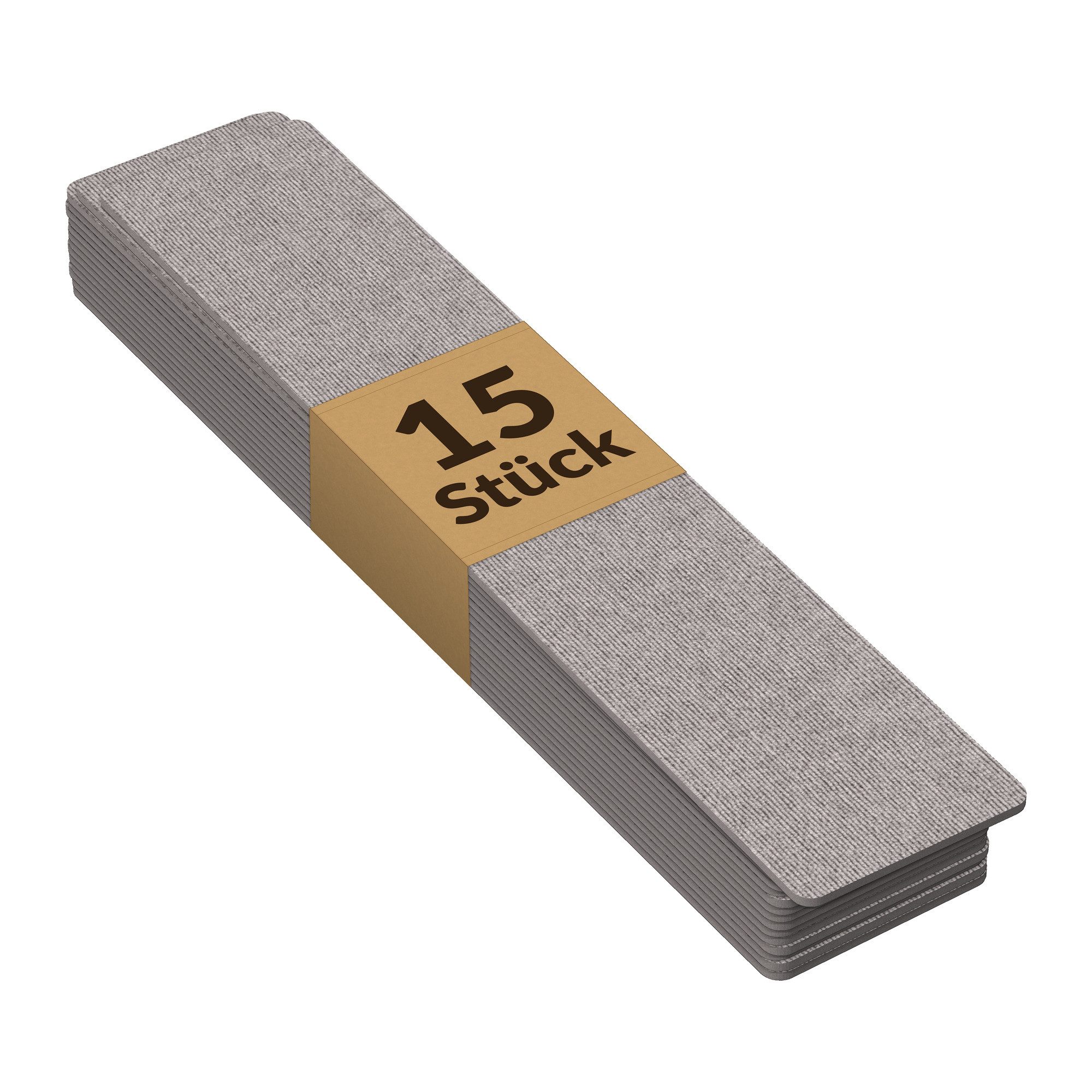 ANRO Stufenmatte Stufenschutz NEMESIS Treppenschutz Treppenmatte Set, Rechteck, 15er Set selbsthaftend 20x100cm