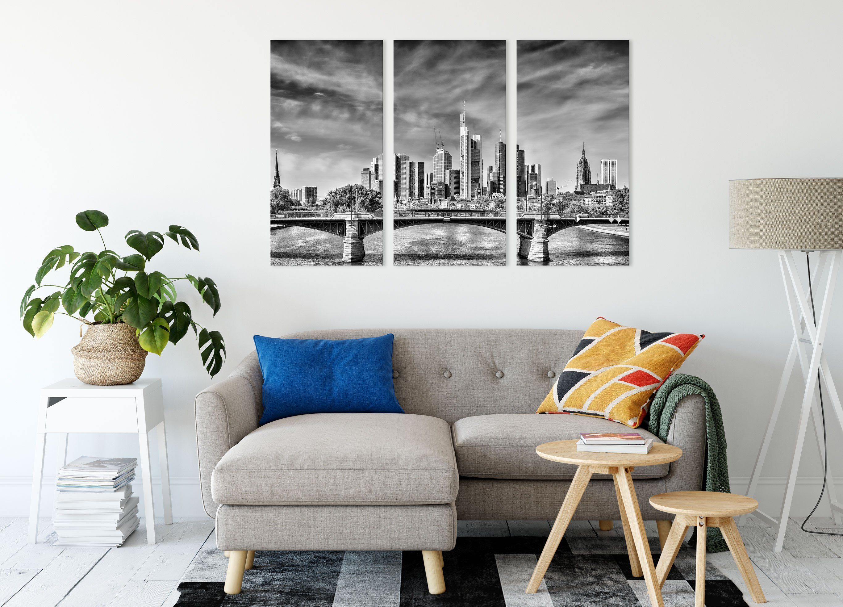 Pixxprint Leinwandbild Skyline von Frankfurt am Main, Skyline von Frankfurt günstig online kaufen