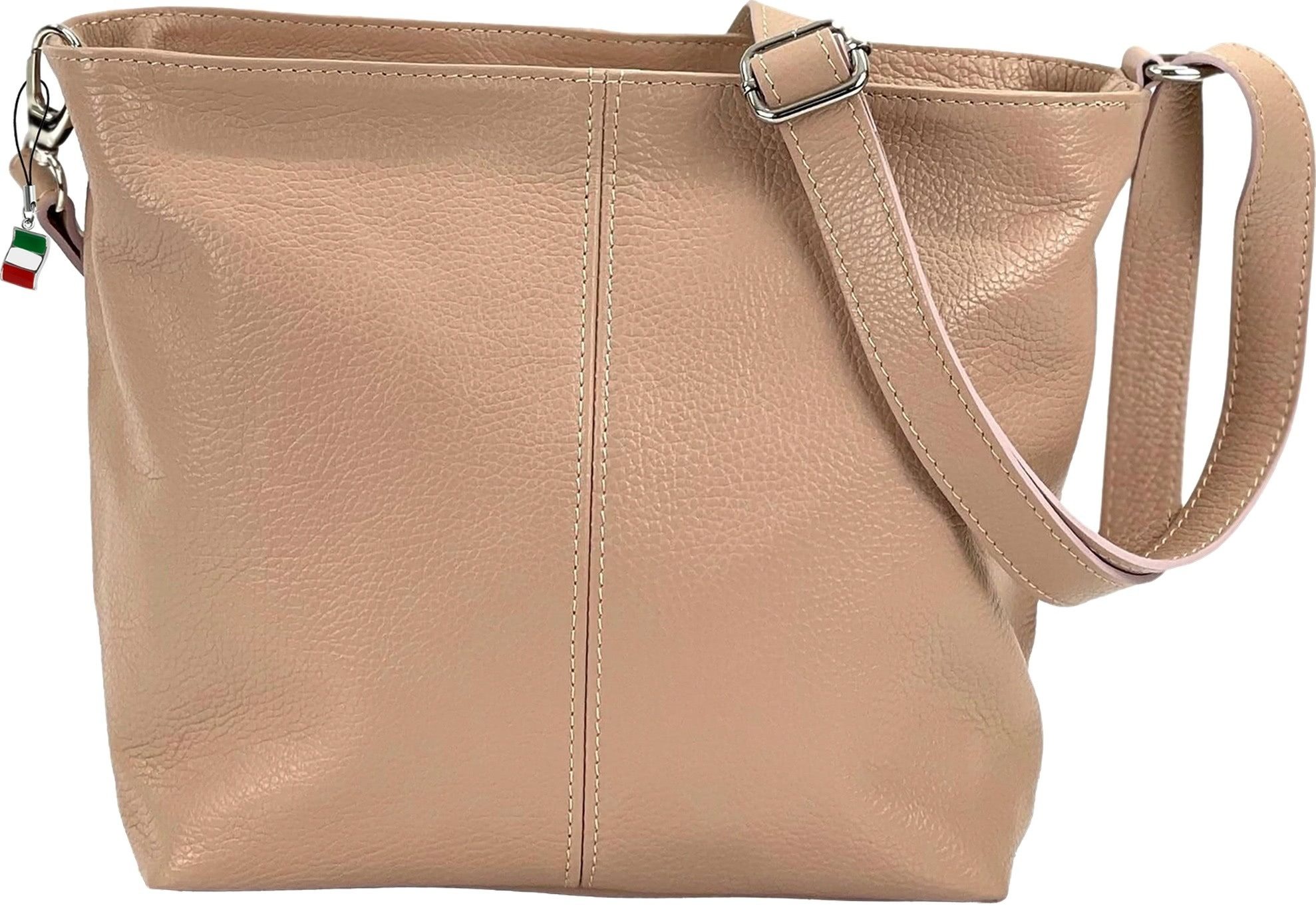 FLORENCE Schultertasche Florence Echtleder Tasche Damen rosa (Schultertasche), Damen Schultertasche, Umhängetasche Leder, rosa ca. 29cm x 20cm hoch