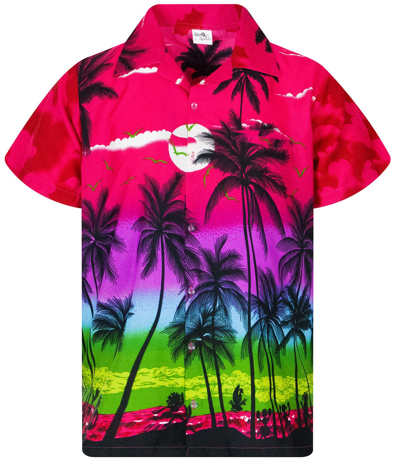 King Kameha Hawaiihemd Beach Funky Hawaii-Hemd Herren Kurzarm Front-Tasche günstig online kaufen
