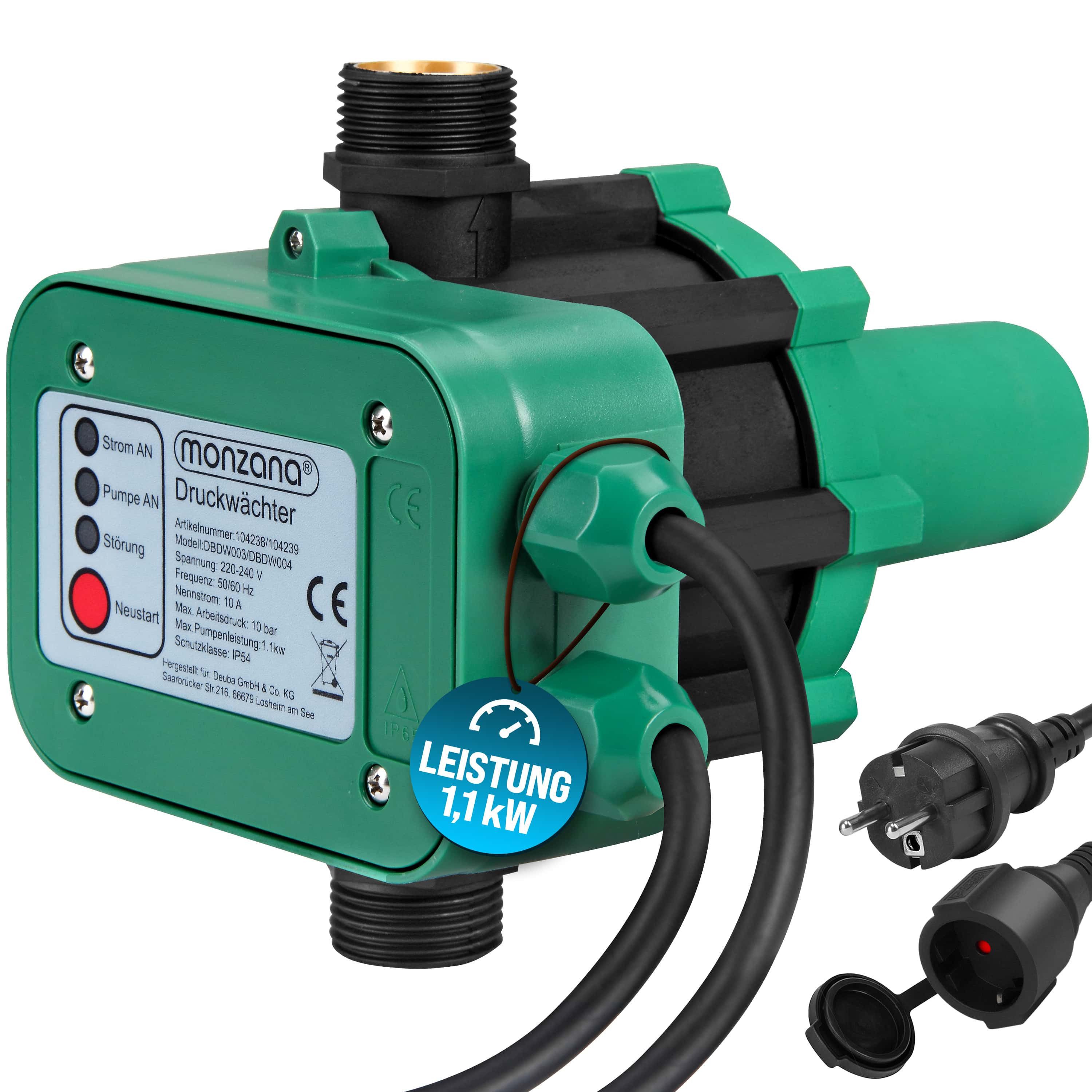 monzana Wasserpumpe, Druckschalter mit Kabel 10 Bar Gartenbewässerung Pumpe günstig online kaufen
