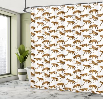 Abakuhaus Duschvorhang Moderner Digitaldruck mit 12 Haken auf Stoff Wasser Resistent Breite 175 cm, Höhe 180 cm, Jaguar Exotic Animal Design