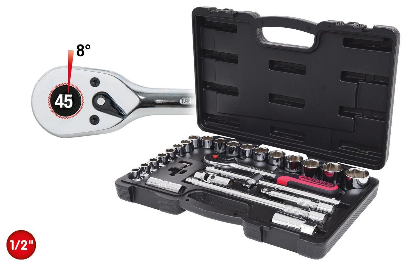 Thumbnail - KS Tools Steckschlüssel 1/2" CHROMEplus Steckschlüssel-Satz, 28-tlg