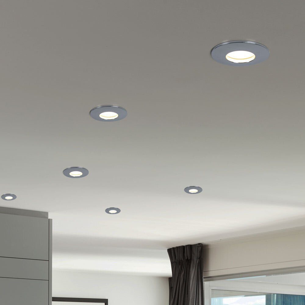 LED-Leuchtmittel Spot verbaut, Beleuchtung Decken Lampen Einbau Einbaustrahler, LED Zimmer Ess etc-shop Warmweiß, LED Set fest 4er