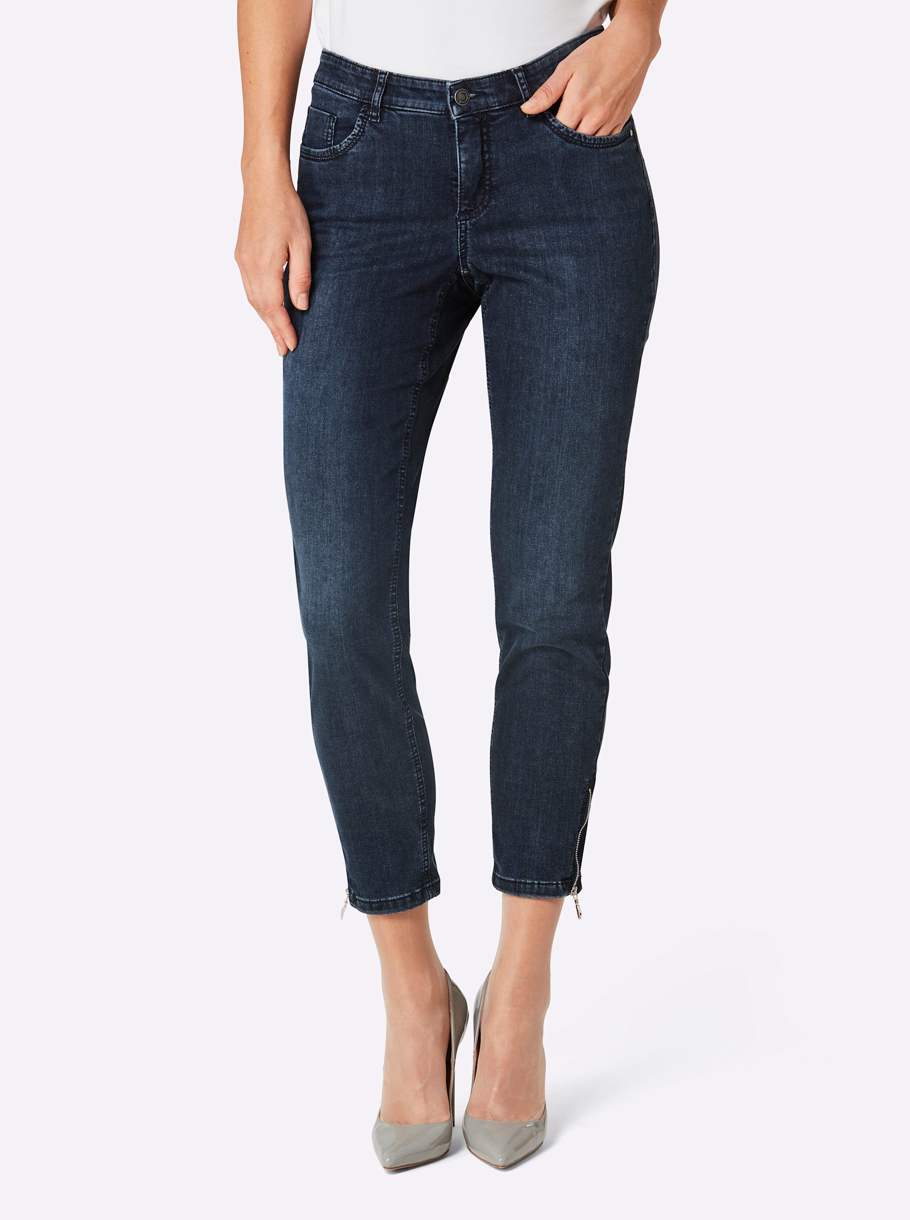 ascari Bequeme Jeans Edel-Jeans leicht vertieft