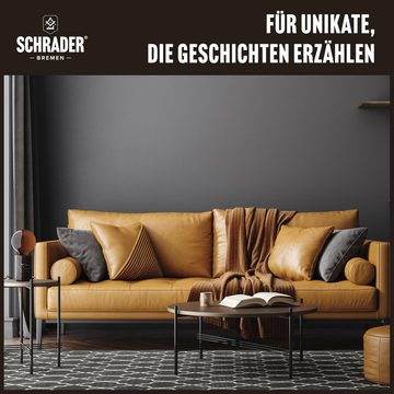Schrader Lederpflege Set - für Ledermöbel & Lederkleidung Lederreiniger (Reiniger, Balsam und Poliertuch - Made in Germany)