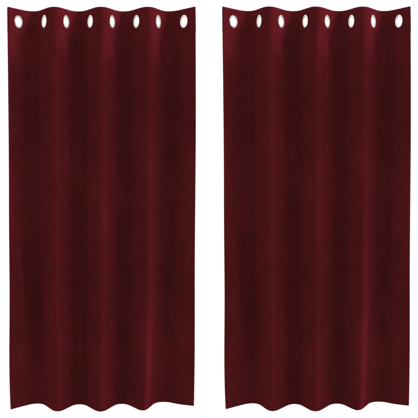 vidaXL Vorhang Verdunkelungsvorhänge 2 Stk. Weinrot 140 x 175 cm Samt (2 St), Samt