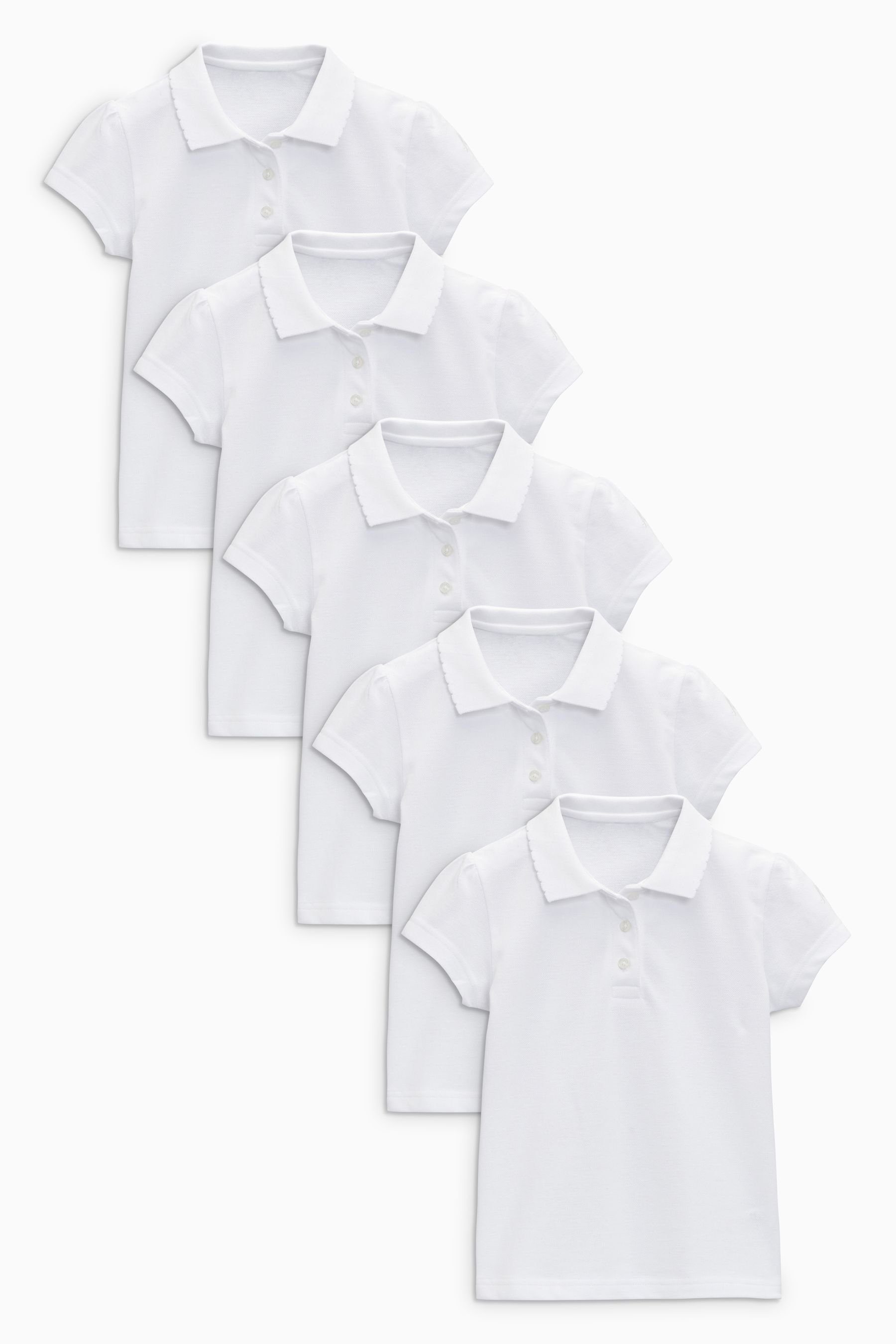 Next Poloshirt 5 Kurzärmelige Polohemden Baumwolle Slim Fit (5-tlg)