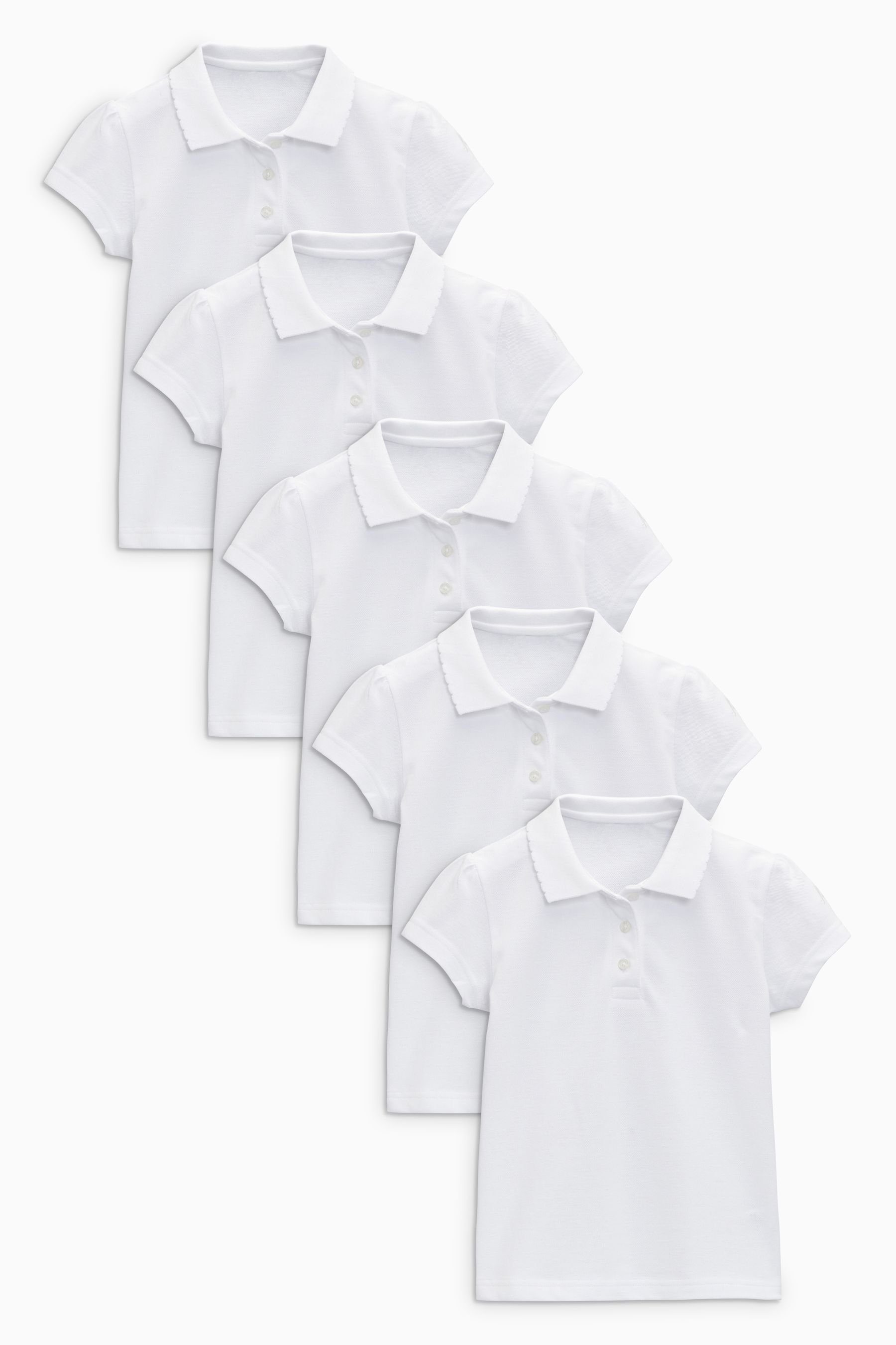 Next Poloshirt Kurzärmelige Polohemden aus Baumwolle im 5er-Pack (5-tlg)