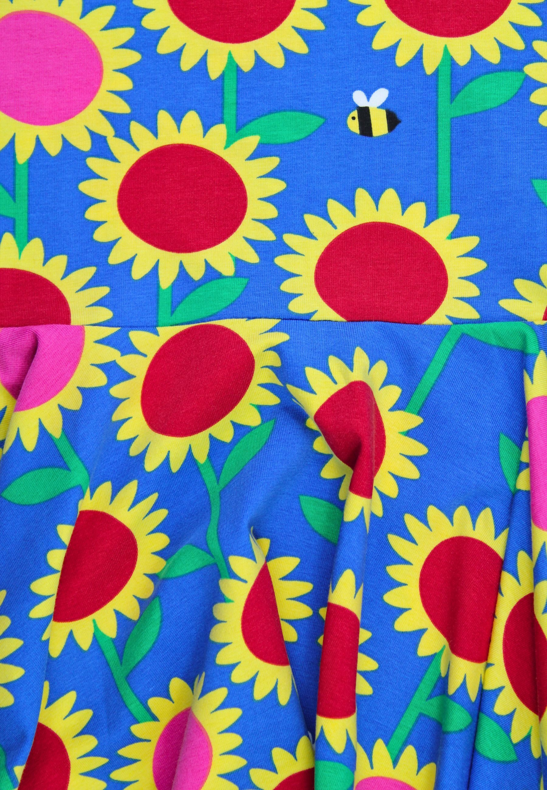 Toby Tiger Shirtkleid Skaterkleid mit Sonnenblumen-Meer Print
