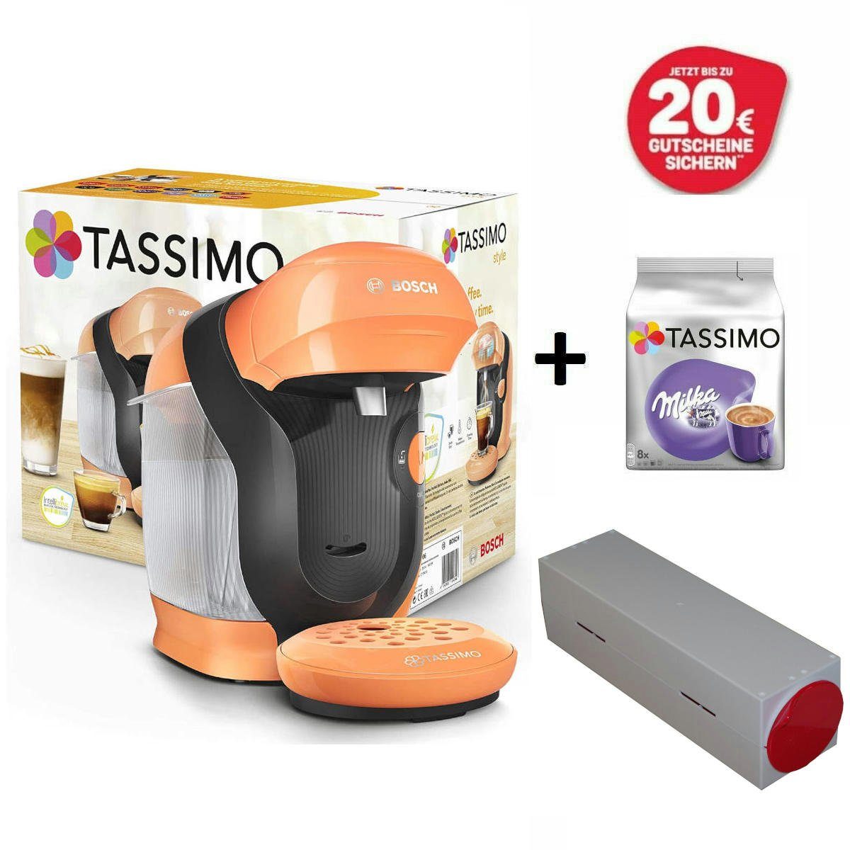 TASSIMO Kapselmaschine Style Peach + 20 € Gutschein** + Getränk ...
