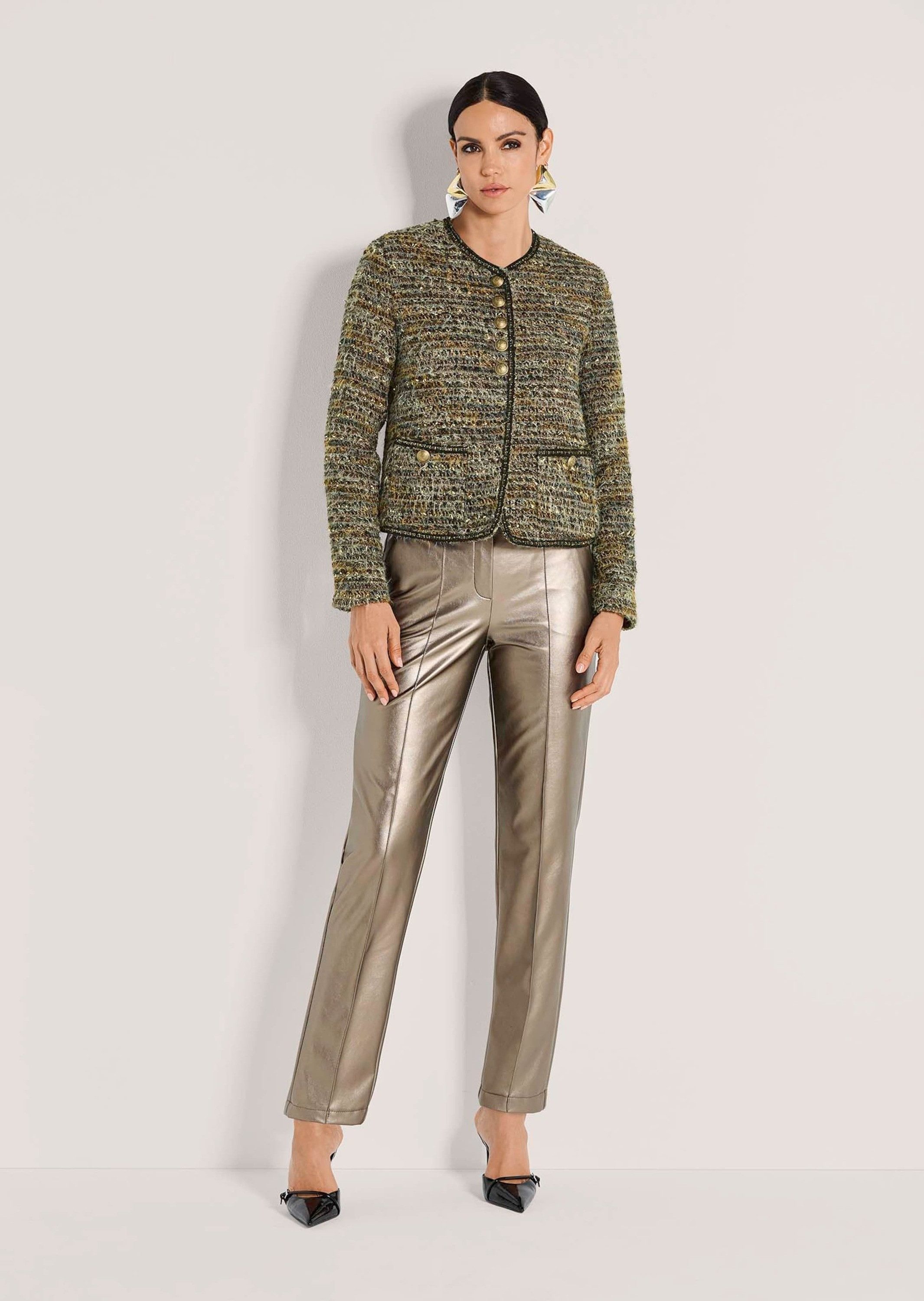 Kurzblazer Festlicher Blazer mit Glitzerdetails