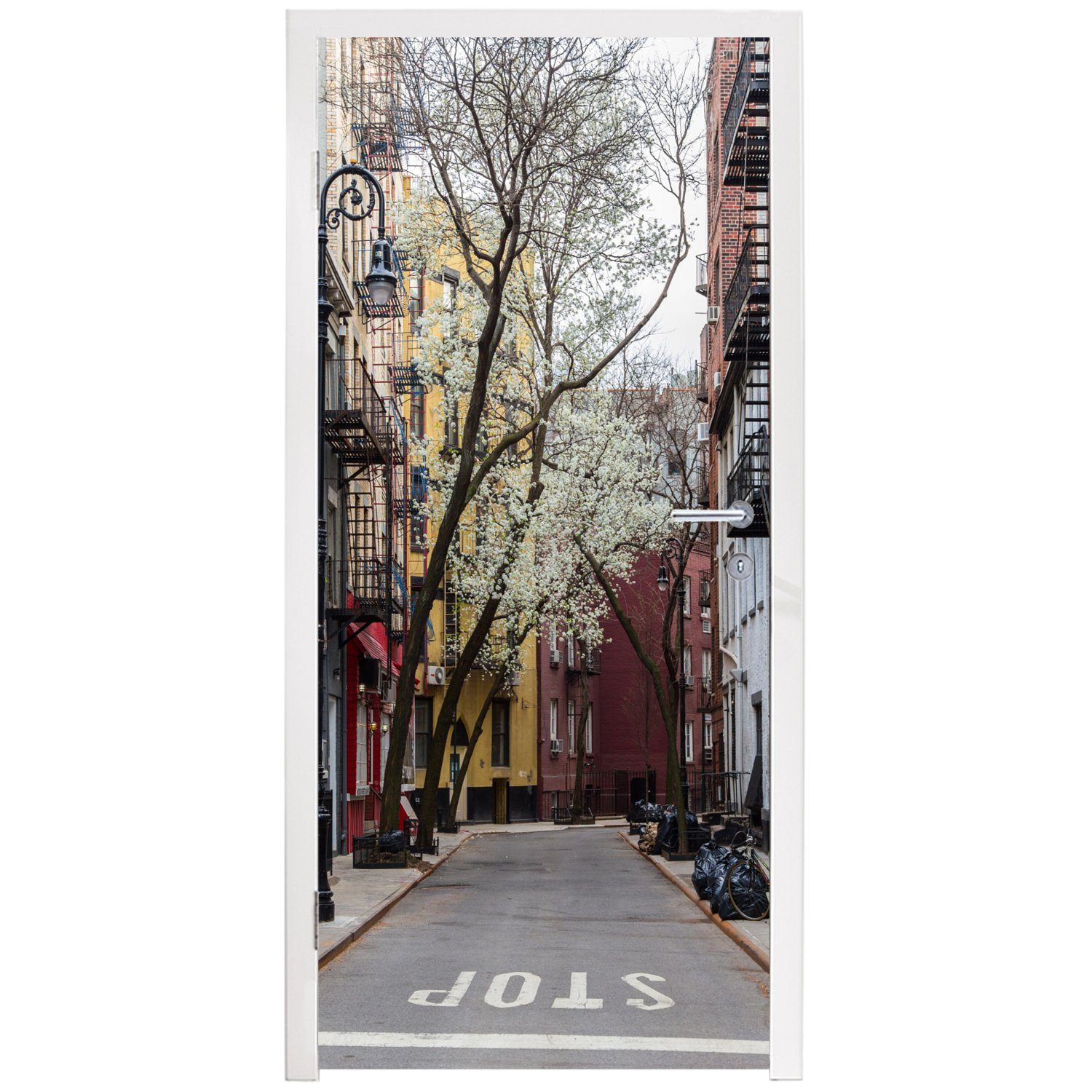 Matt, Amerika - (1 St), - für NYC, Fototapete 75x205 Tür, bedruckt, New York Türaufkleber, MuchoWow cm Türtapete
