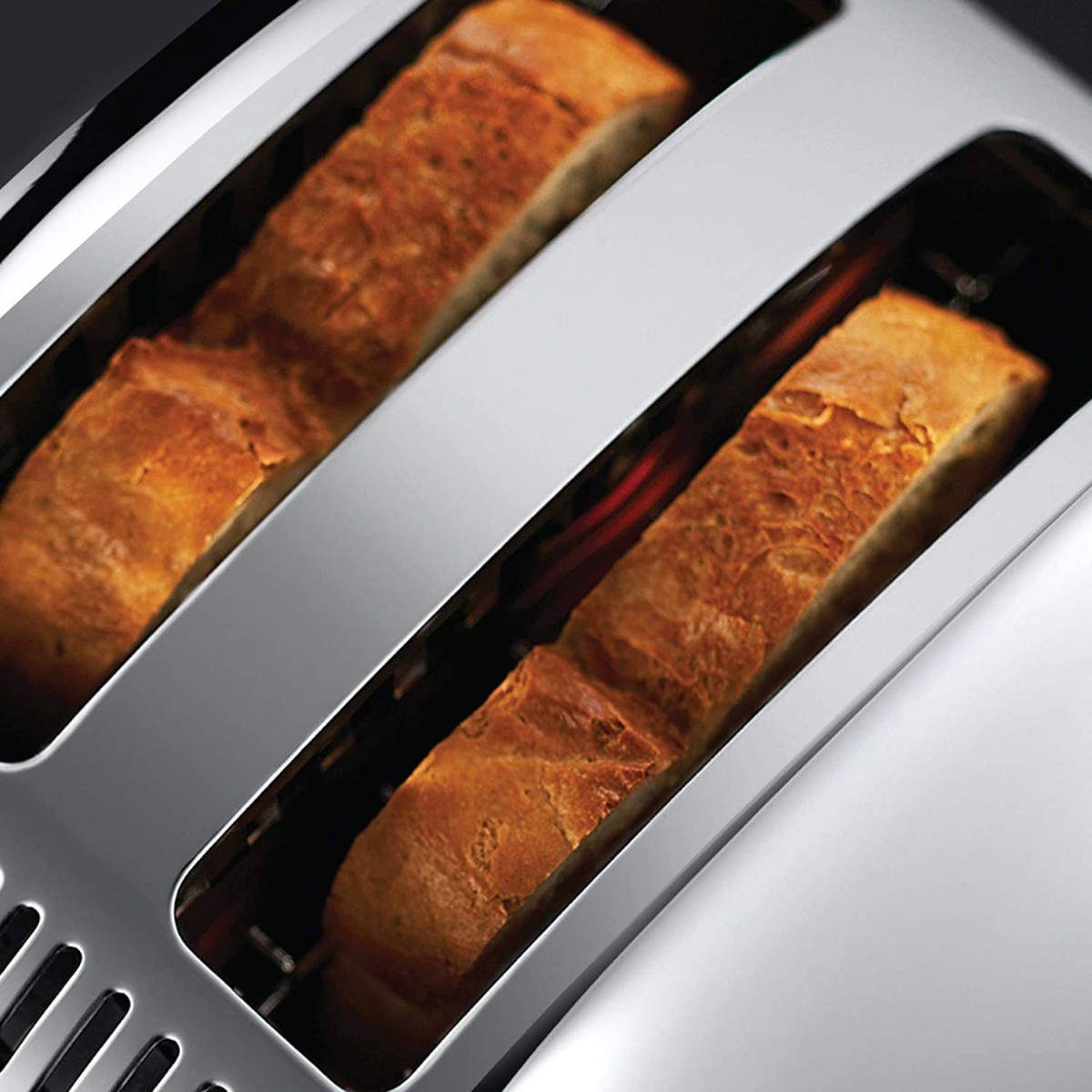23311-56 Toastschlitze, 2 Schlitze, Toaster Design extra RUSSELL für Scheiben, RUSSELL Victory breite kurze Toaster HOBBS HOBBS Edelstahl, 2 Retro