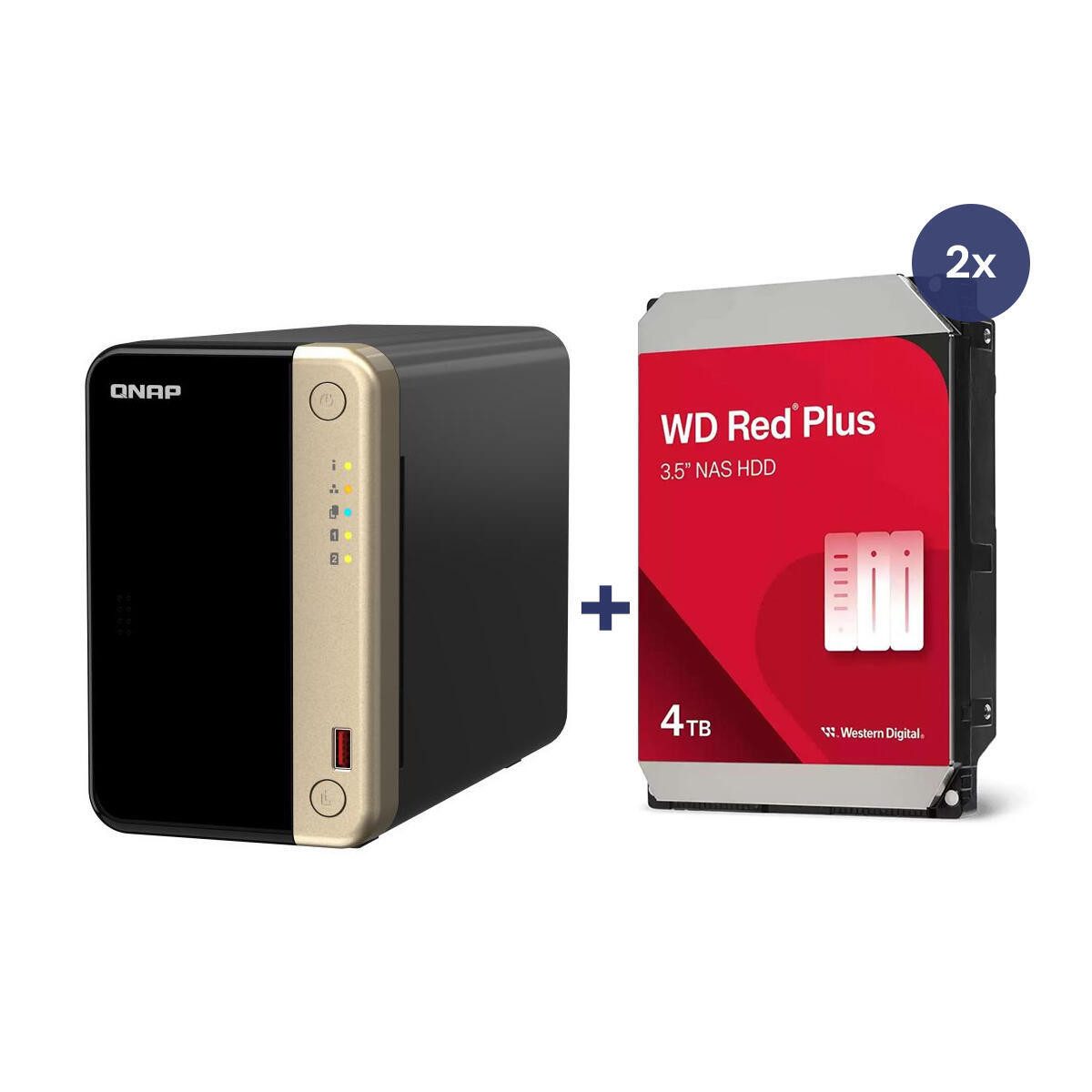 QNAP QNAP TS-264-8G + 2x WD RED WD40EFPX PC-Arbeitsspeicher