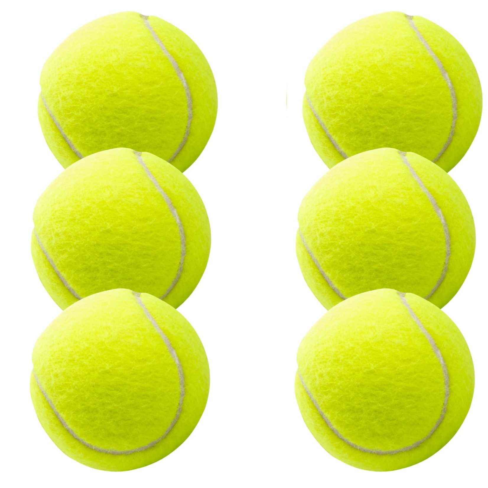 Sportyfits® Tennisball 6x Tennisbälle gelb inkl. Mesh Tragetasche - Training und Wettkampf (6er Set, 6-St., 6x Tennisball)