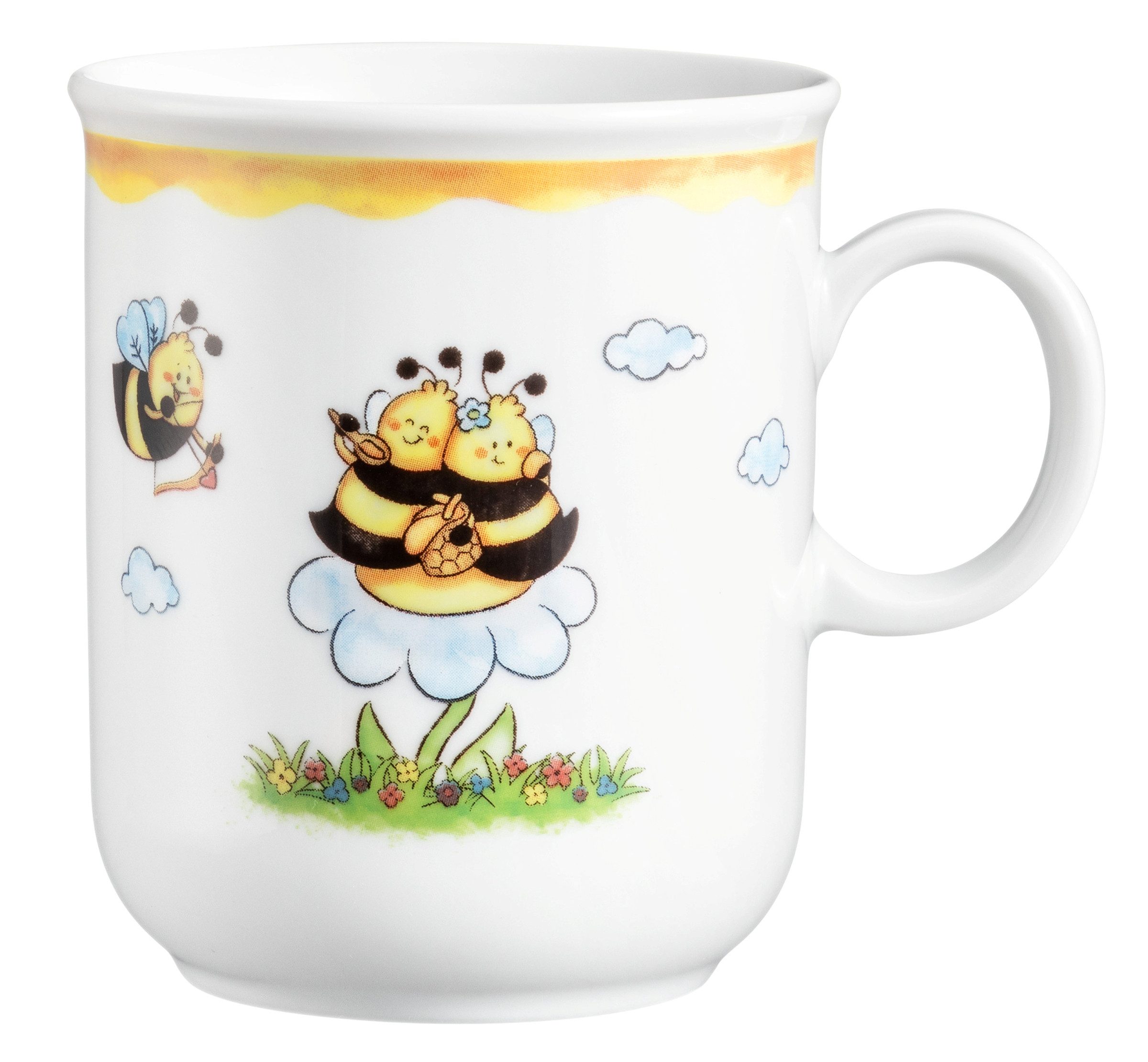Seltmann Weiden Kindergeschirr-Set Compact Fleißige Bienchen (3-tlg), 1 Personen, Porzellan, Teller, Schüssel, Becher, Made in Germany, 3 Teile, für 1 Person