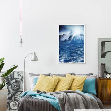 Sinus Art Poster Landschaftsfotografie 60x90cm Poster Dunkler Himmel über stürmischer See