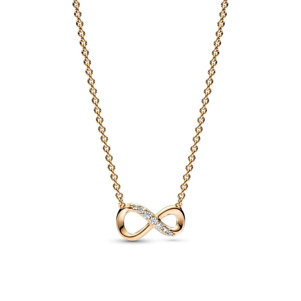 Kette mit Anhänger PANDORA Kette Unendlichkeit für Damen, vergoldet