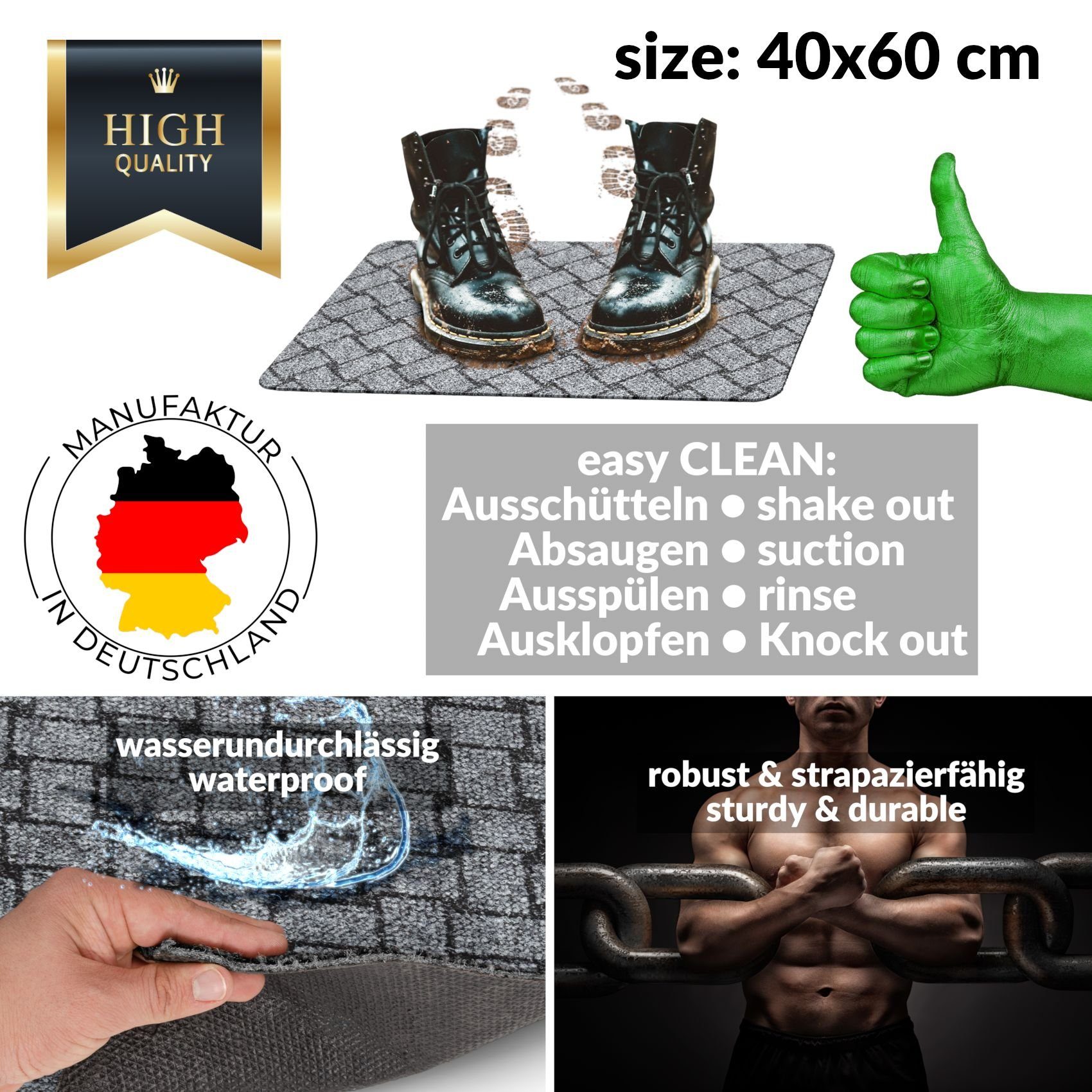 ANRO Läufer, Eckig, Höhe: 6 mm, Textil