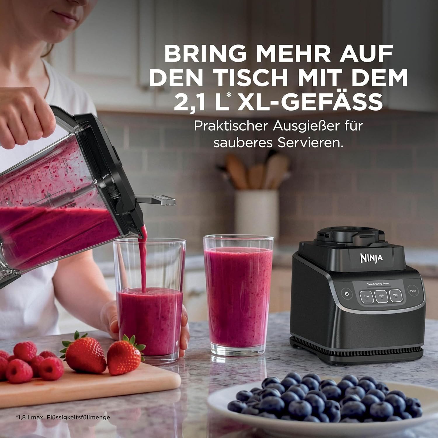 NINJA Standmixer UltraCrush, 3 Geschwindigkeitsstufen, Schwarz - BP201EU
