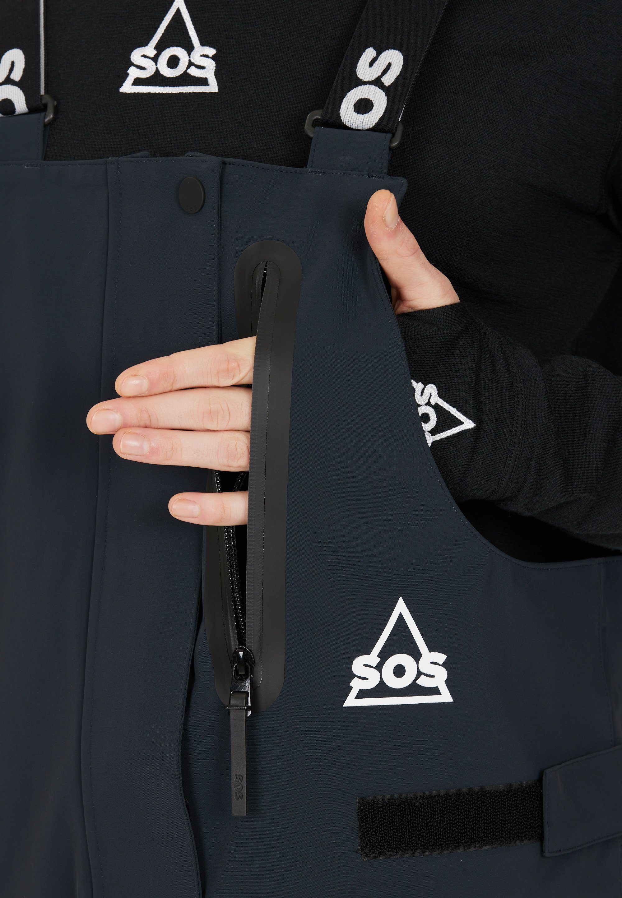 mit praktischen schwarz SOS Skihose Trägern Ruka
