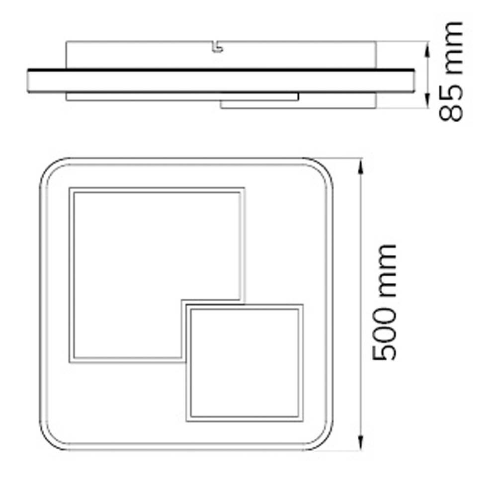 etc-shop LED Deckenleuchte, LED-Leuchtmittel verbaut, grau Schalter dimmbar über fest LED Deckenleuchte Warmweiß, weiß