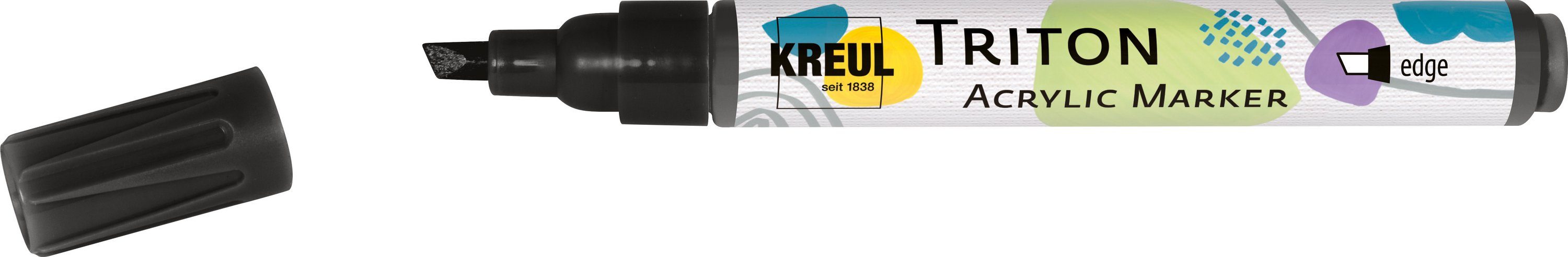 Kreul Marker Triton Acrylic Marker EDGE, Strichstärke 1 - 4 mm Schwarz