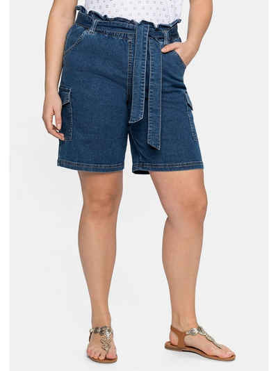 Sheego Jeansbermudas »Jeans-Shorts« (mit Gürtel) mit High-Waist-Bund und Gürtel