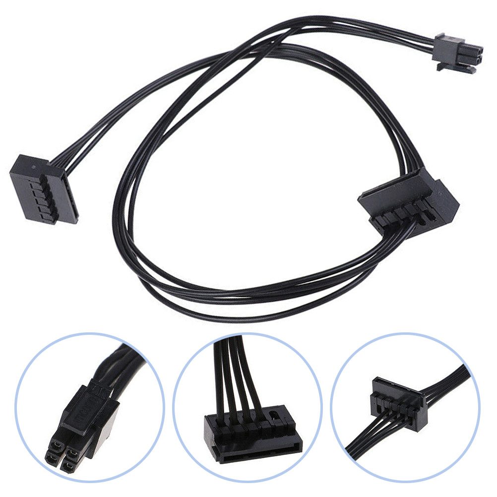Bolwins Q59 45cm Kabel mini 4pin auf 2x SATA SSD Strom f Lenovo m410 510s m610 Computer-Kabel, Mini 4Pin Stecker, 2x SATA Buchse (45 cm), Mini 4Pin auf 2x SATA, 45cm, für Lenovo B250 Mainboard