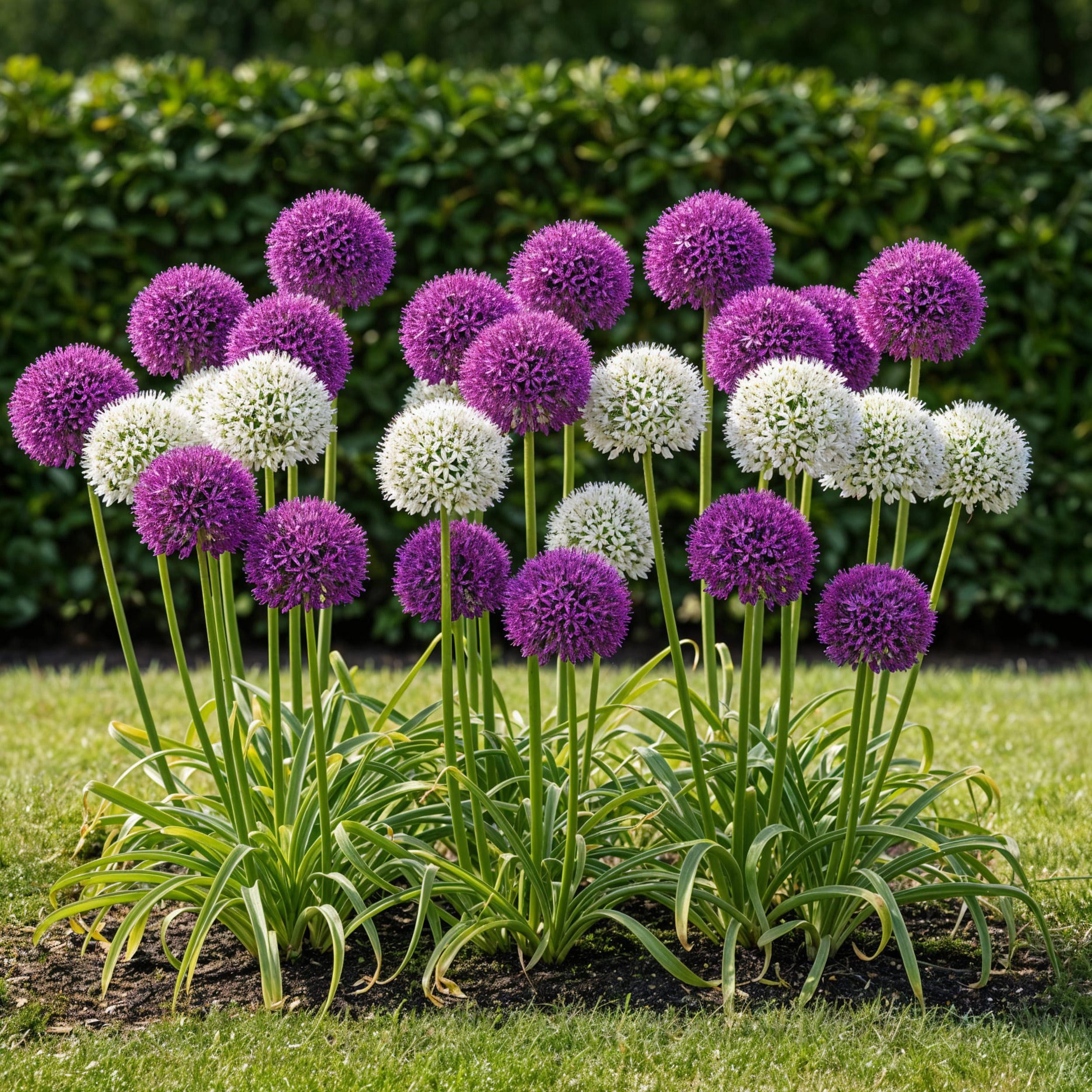 Exotenherz Blumenzwiebeln Exotenherz - Blumenzwiebeln - Zierlauch Allium Violett-Weiß (15 Stück), (15-St)
