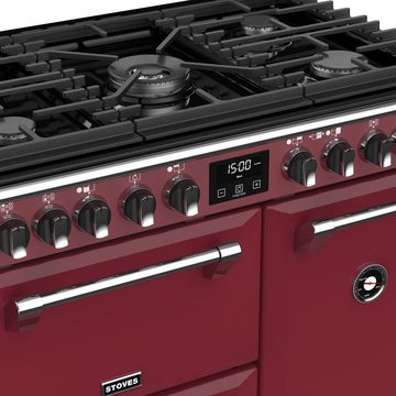 STOVES Gas-Standherd STOVES RICHMOND Deluxe S900 DF GAS CB Chili Red/Chrom