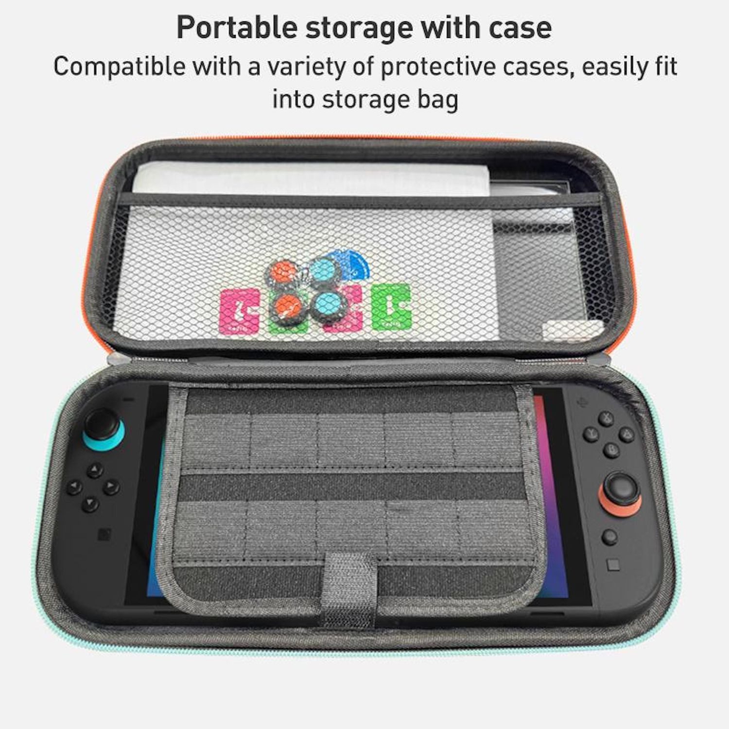 Wigento Handyhülle Für Nintendo Switch 2 Handle Protection Set Tasche Schwarz, Kombination aus Handgriffen und Tasche
