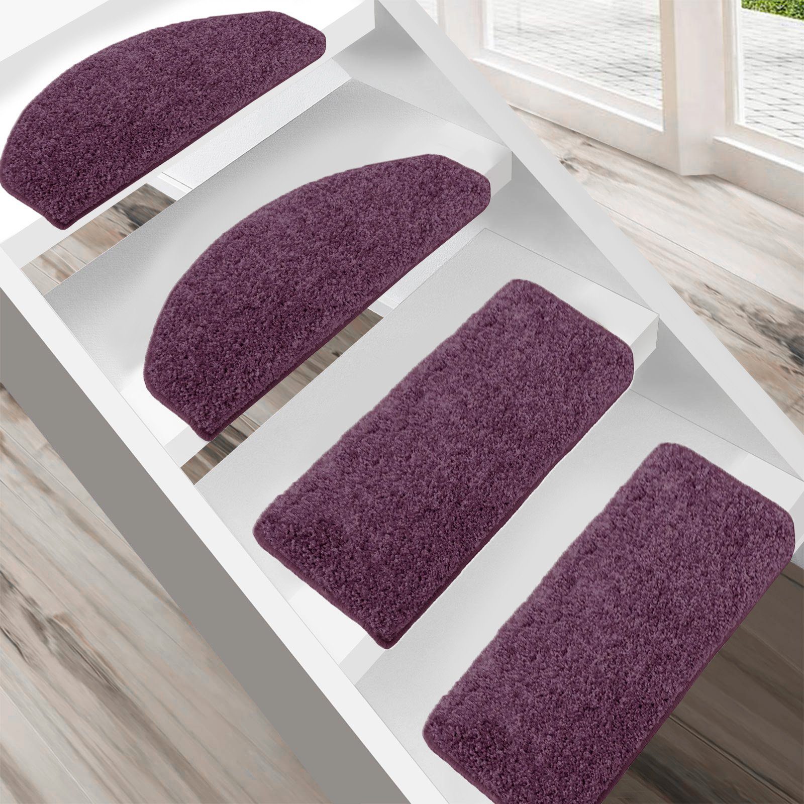 Karat Stufenmatte Shaggy-Stufenmatte Madrid, Treppenschoner, 16 günstig online kaufen