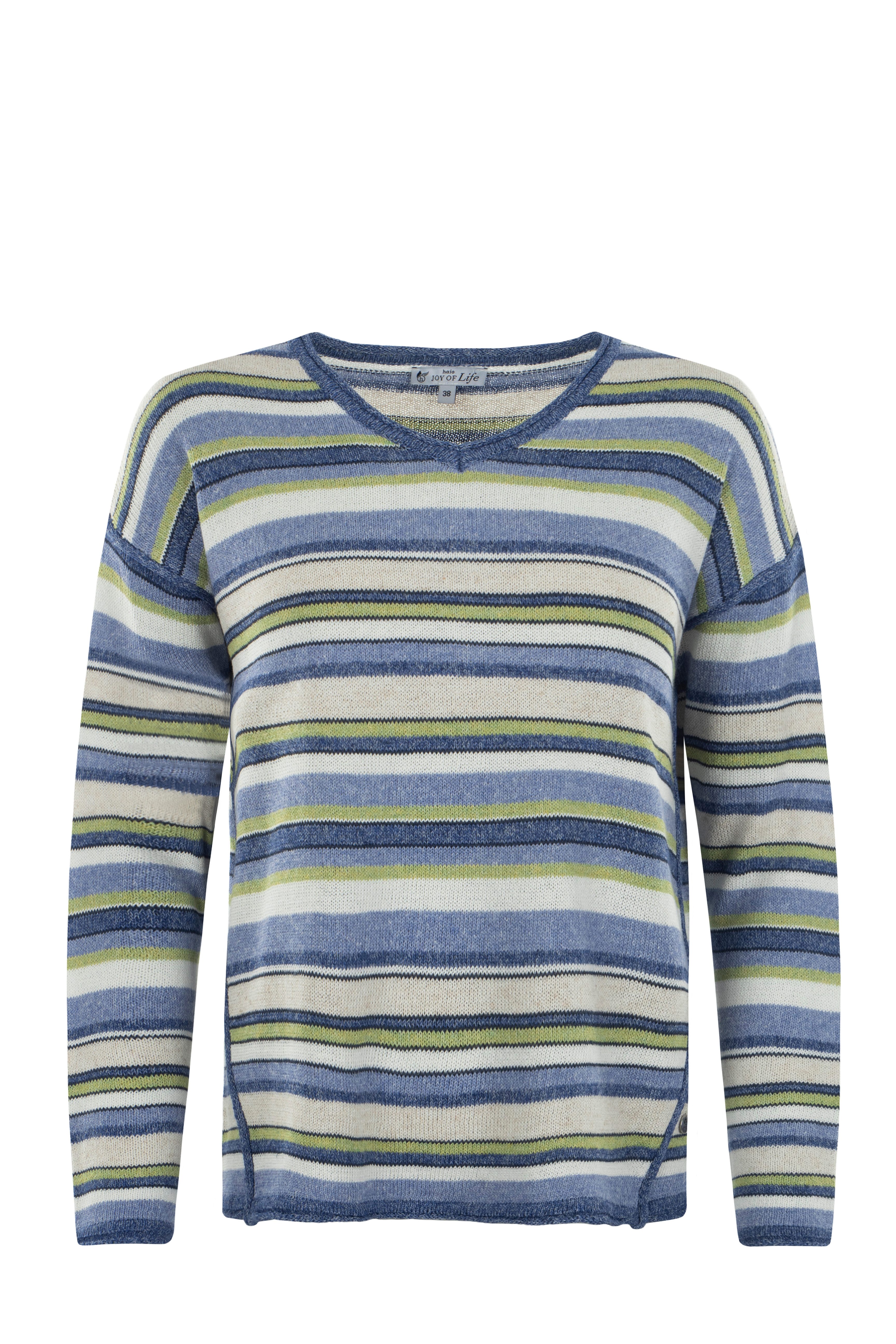 Hajo Rundhalspullover Damen Pullover in Leinenoptik günstig online kaufen