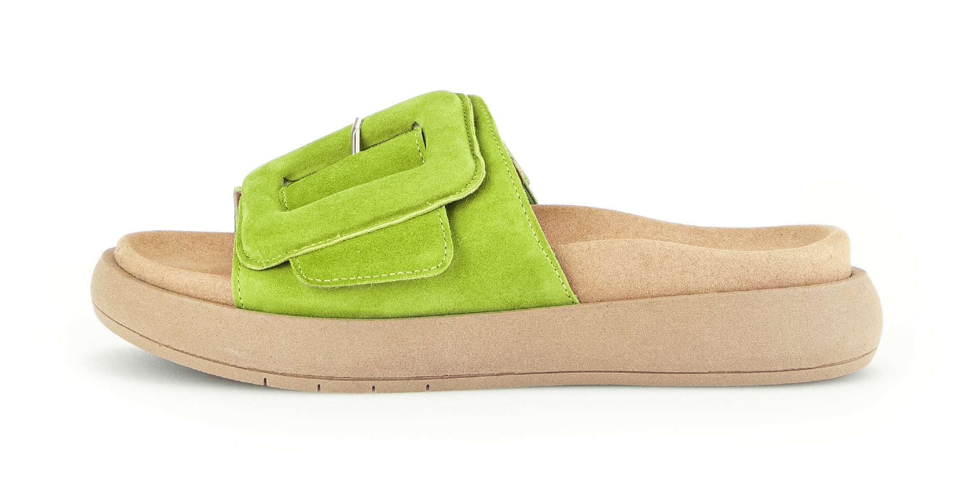 Gabor Pantolette, Plateau, Sommerschuh, Schlappen mit großer Zierschnalle