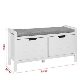 SoBuy Wandgarderobe FSR63-W+FRG282-W, Flurset Flurmöbel Schuhbank mit Sitzfläche Flurgarderobe