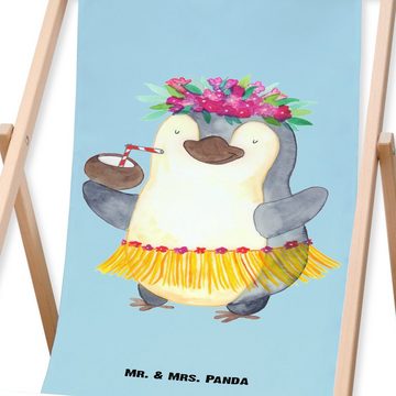 Mr. & Mrs. Panda Gartenliege Pinguin Kokosnuss - Eisblau - Geschenk, Urlaub, Liegestuhl, Aloha, Ha, 1 St., Abnehmbarer Bezug