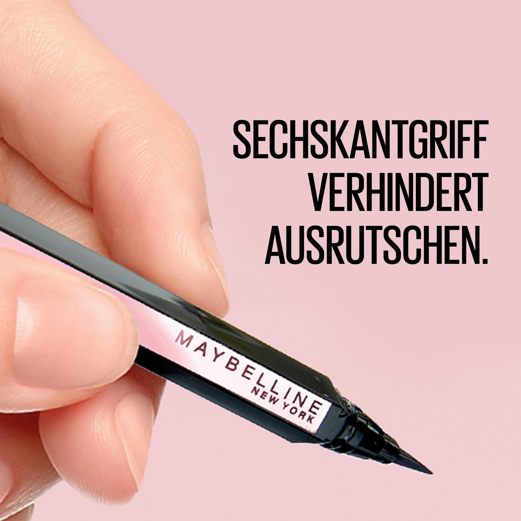 mit und YORK Black Matte Sechskantgriff MAYBELLINE Hyper Liquid Liner, 801 Flex-Spitze Easy Kajal Eyeliner NEW