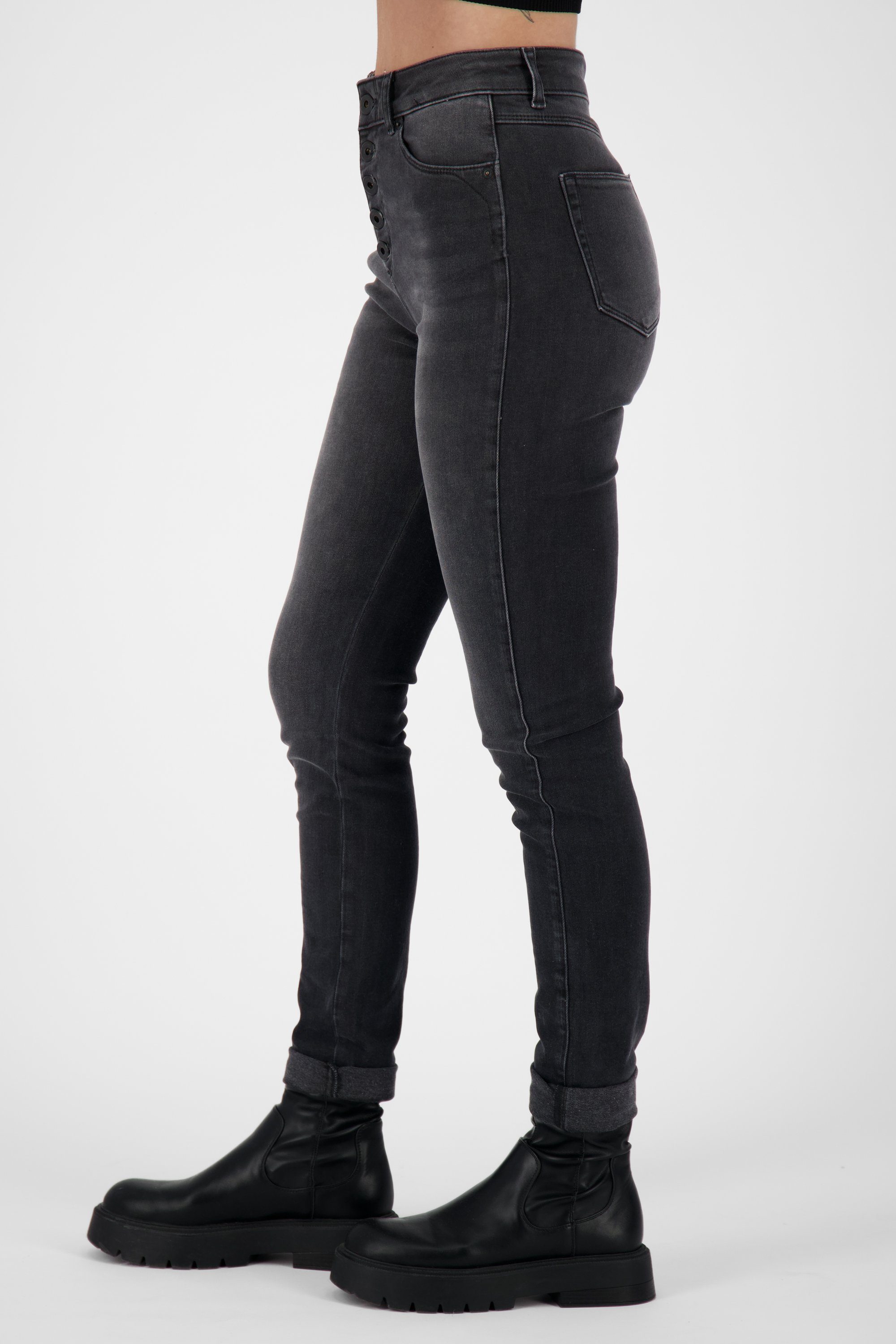 LeonoraAK Jeanshose Kickin & DNM black Q Pants denim Alife washed Mom-Jeans Damen