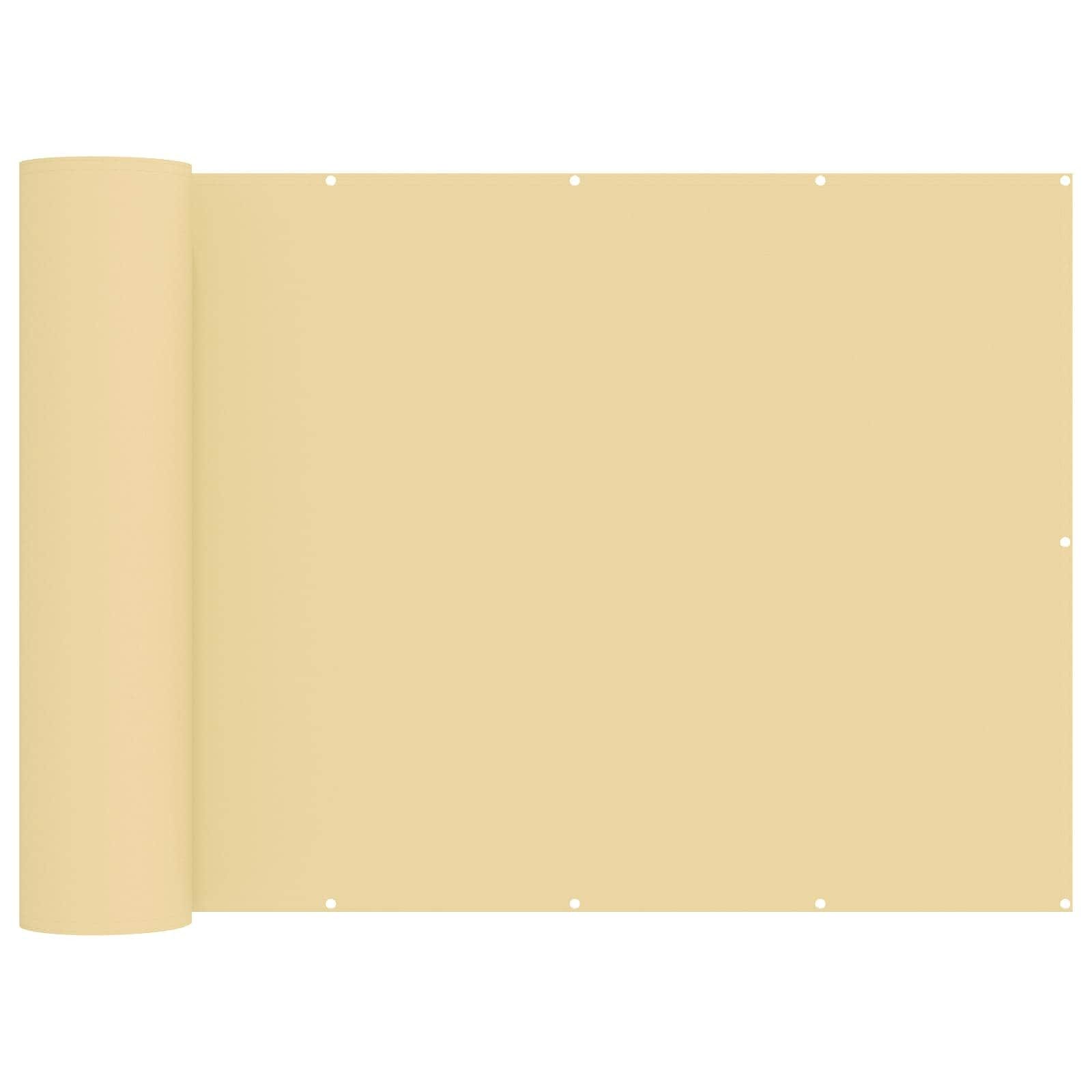 vidaXL Balkonsichtschutz Balkon Sichtschutz 1,2 x 15 m Stoff mit PU-Beschichtung Beige (1-St)