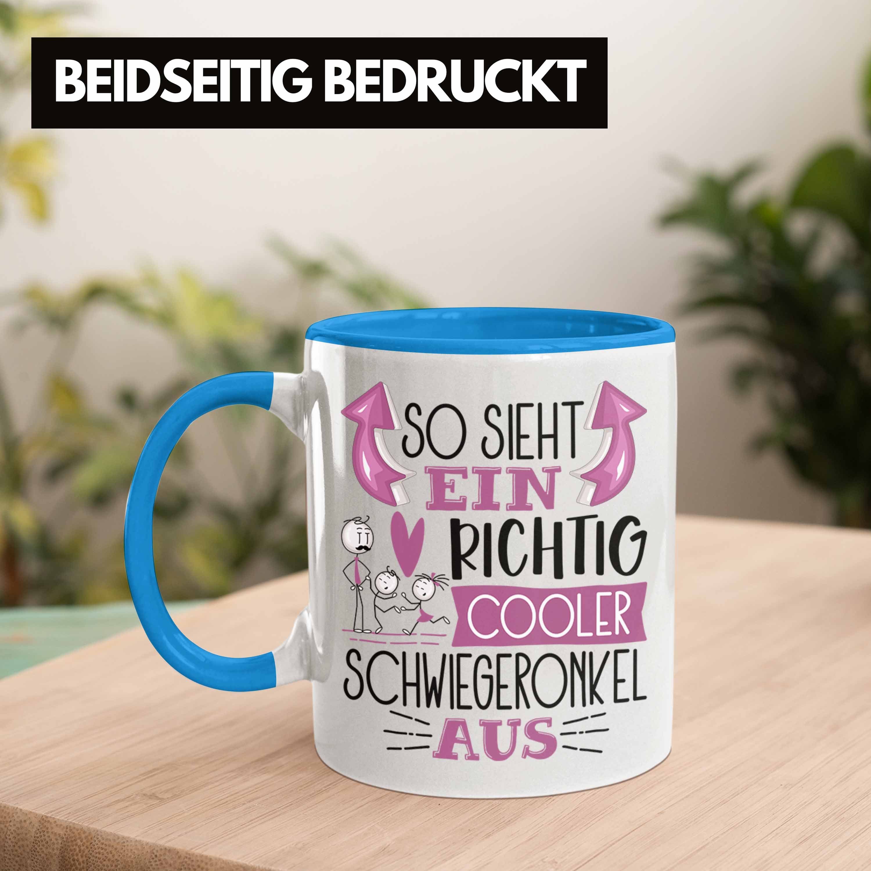 Trendation Tasse So Schwiegeronkel Aus Tasse Sieht Lustige Geschenk Blau Cooler Richtig Ein