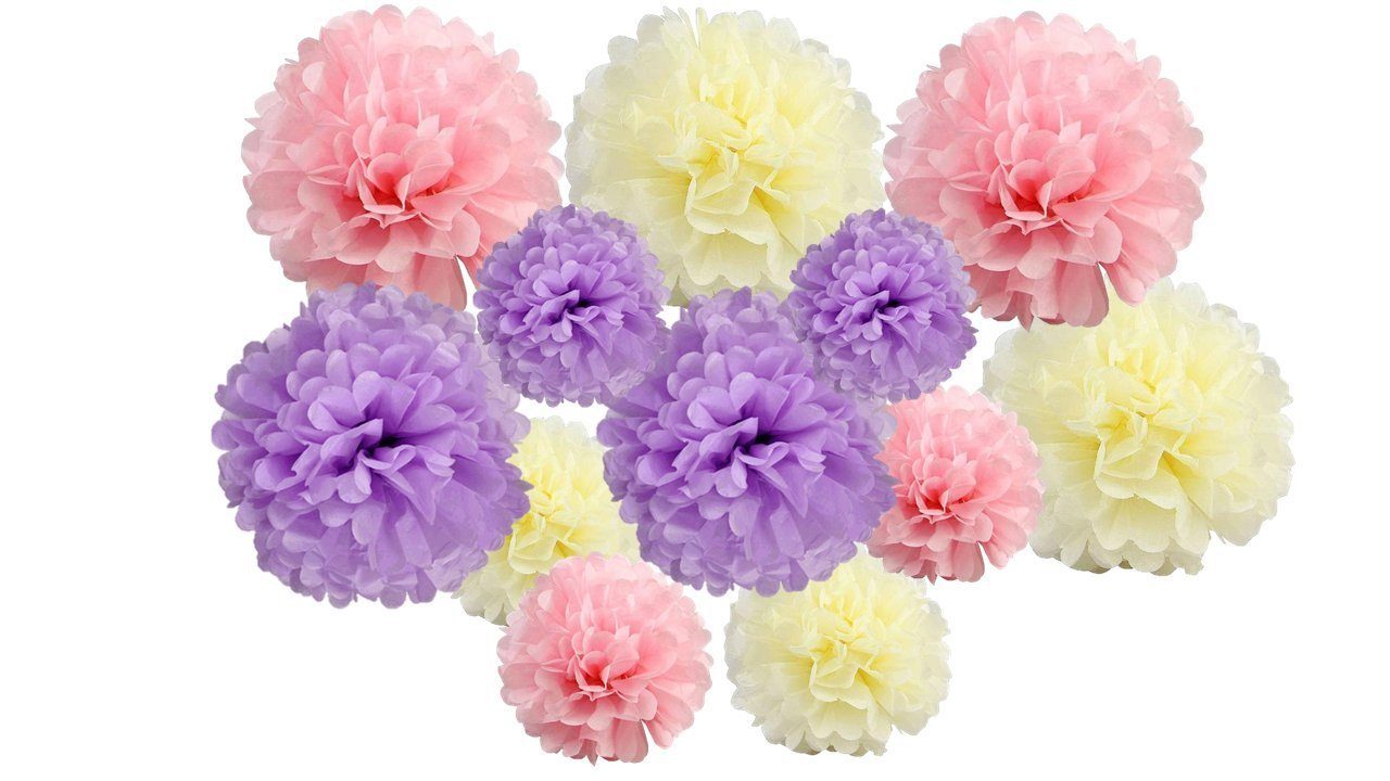 allgemeine Pompoms Matissa 12 Matissa Partydekoration Seidenpapier Stück für Lila Pompon & Dad