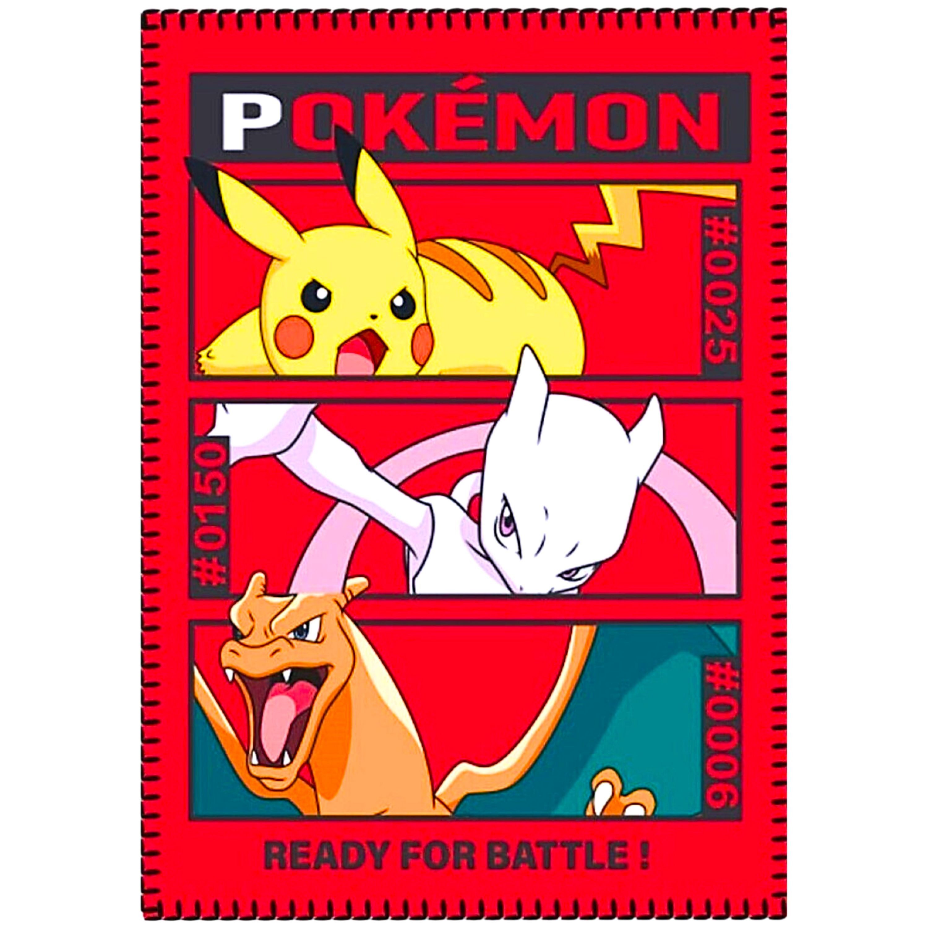 Kinderdecke Pikachu, Mewtu & Glurak, POKÉMON, Kinder Fleecedecke weiche Kus günstig online kaufen