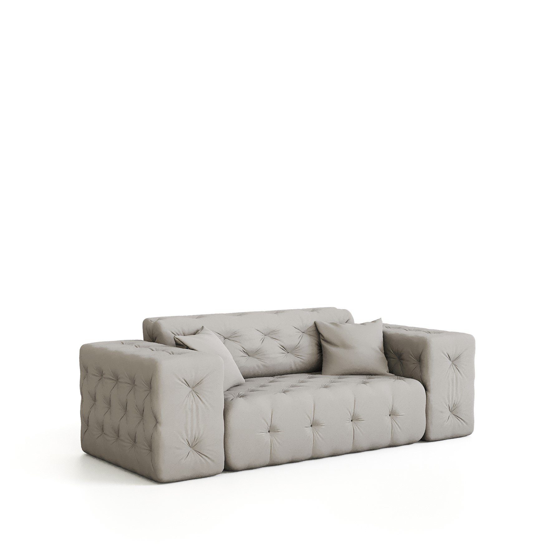 Möbel 2-Sitzer Grau Sofa Sofa Fun Designersofa Stoff CHANTAL in Velvet Opera