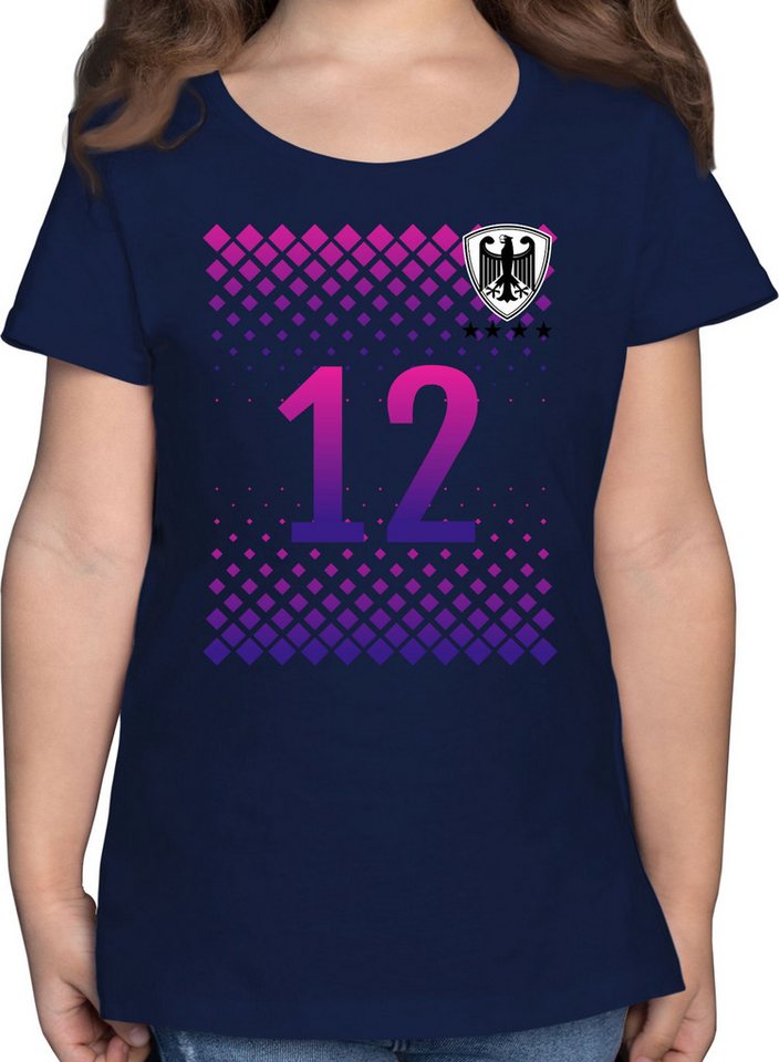 Shirtracer T-Shirt Deutschland Trikot Fussball German 12. Mann Nummer 2026 Fussball WM Fanartikel