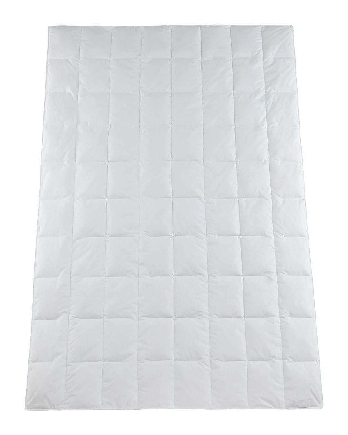 MONDO Baumwollbettdecke ELVY, 135 x 200 cm, Weiß, Karosteppung, Füllung: 90% Daunen, 10% Federn, Bezug: Baumwolle, Satinbiese, 200 g Füllgewicht