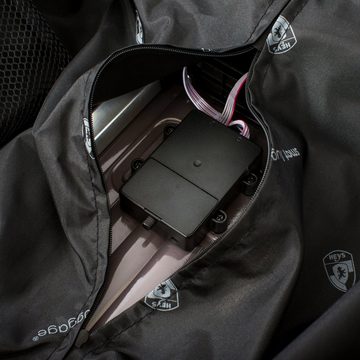 Heys Hartschalen-Trolley Smart Luggage® schwarz, 53 cm, 4 Rollen, Handgepäck vollständig venetztes High-End-Gepäck mit App-Funktion
